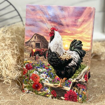 Lighted Rooster Sign 8x6