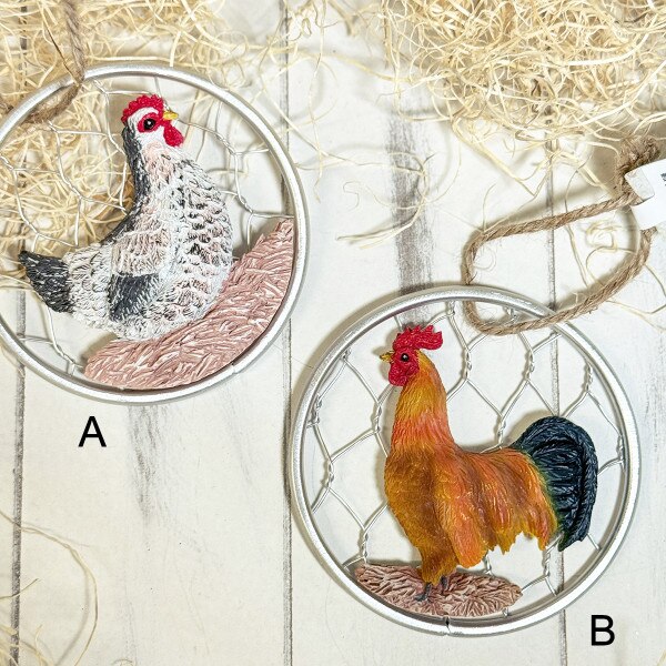 Chicken On Wire Ornament-2