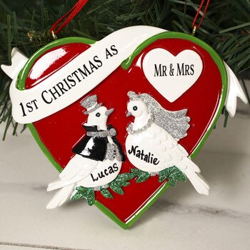 Christmas Dove Couple Ornament