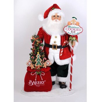 Lighted Mr Claus Bakery Santa-1