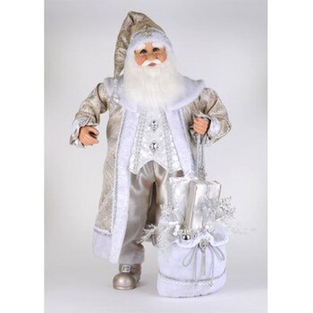 Lighted White Elegance Santa-1
