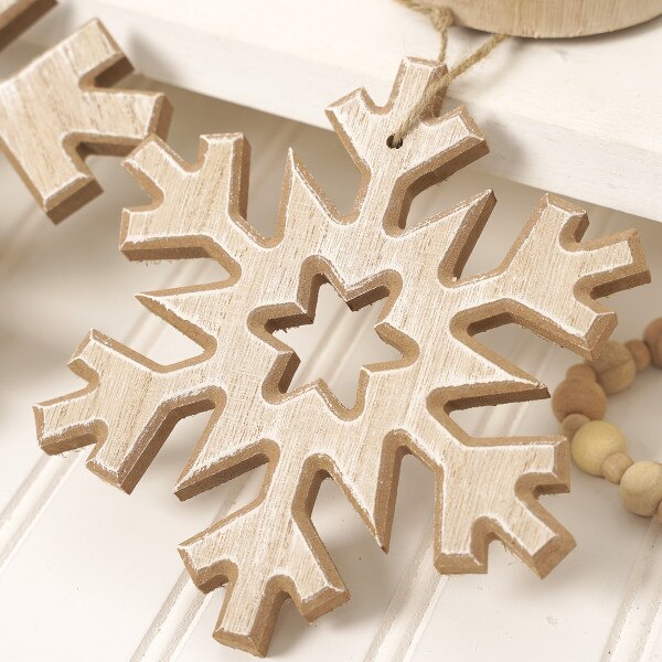 Wooden Snowflake Ornament 6in