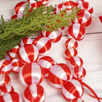 6ft Glazed Peppermint Garland