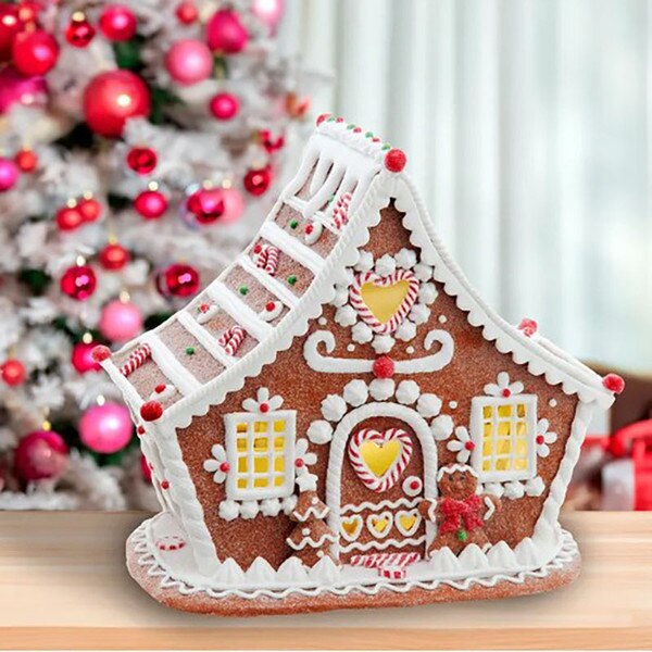 LED White Icing Gingerbread House-1