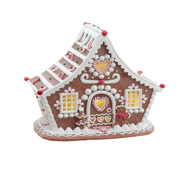 LED White Icing Gingerbread House-2