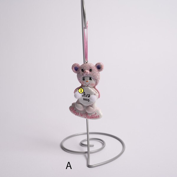 Babys first christmas 2022 ornament with light inside