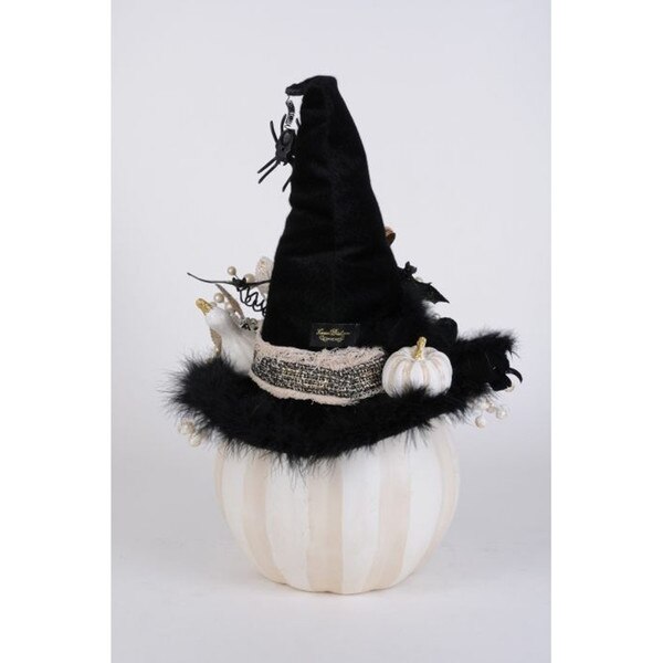 Lighted White Fiber Optic Pumpkin-2
