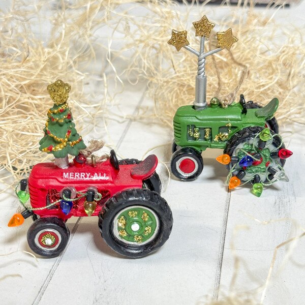 Christmas Tractor Ornament-1