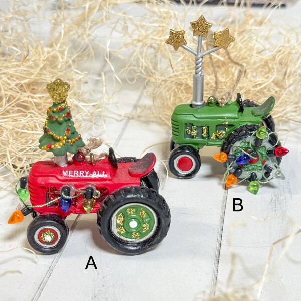Christmas Tractor Ornament-2