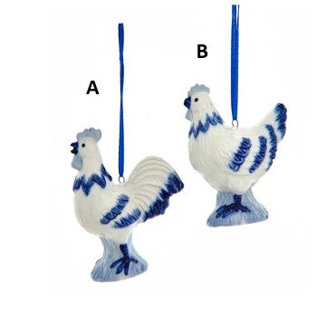 Delft Chicken Ornament