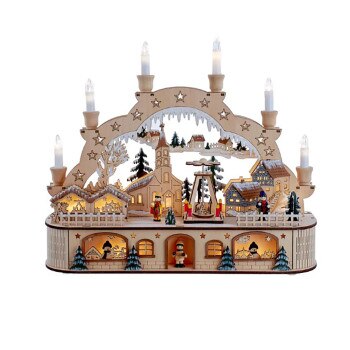 LED Musical Motion Santa Village-1