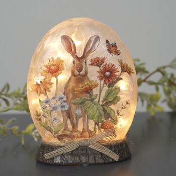 Bunny in Garden Small Lighted Orb
