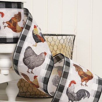 Country Chicken Ribbon 4in x 10yd 1