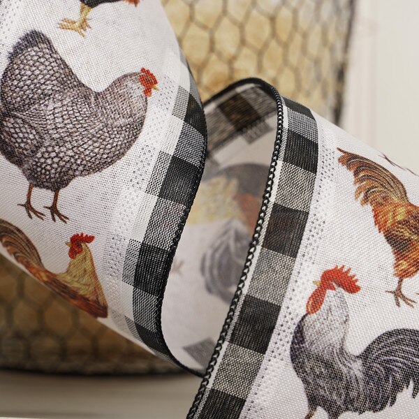 Country Chicken Ribbon 4in x 10yd 2