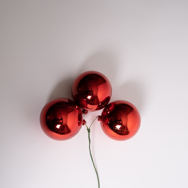 80mm Red Shiny Stem Bunch Of 3-1