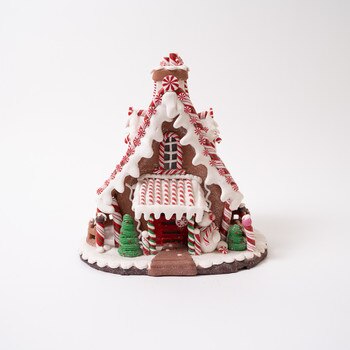 LED Clay Snowman Cookie House-1