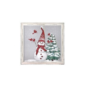 24X24 Snowman Cardinal Screen Print