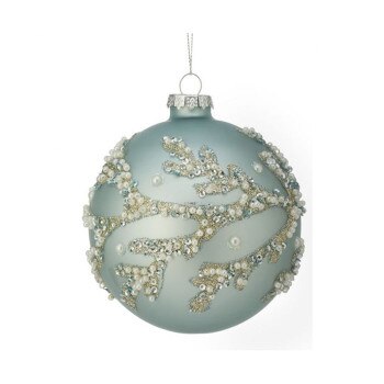 Aqua Coral Seashore Ball Ornament