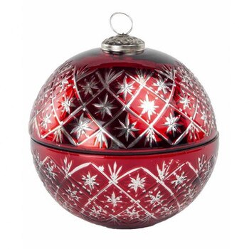 5in Red Etched Ornament Candy Dish