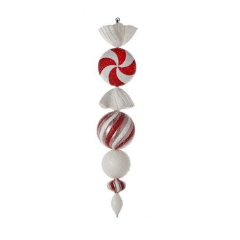 40in Red Pink Peppermint Finial Dro