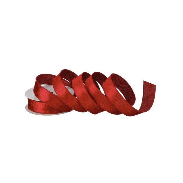 1.5X10 Burgundy Wired Velvet Ribbon