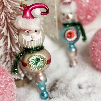 Santa Snowman Reflector Ornament-1