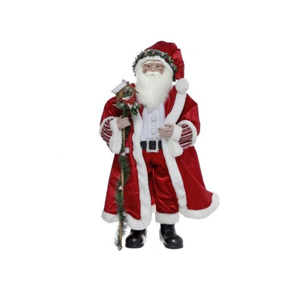 Santa With Birdhouse And Staff