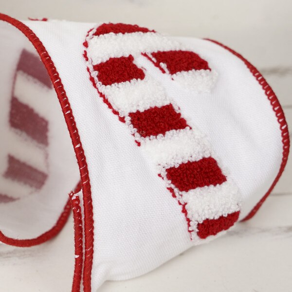 Red White Candy Cane Ribbon 4"x 5-2