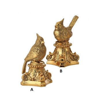 Gold Bird With Pedestal