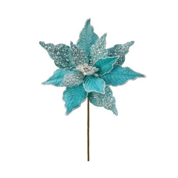 22In Aqua Pearl Velvet Poinsettia