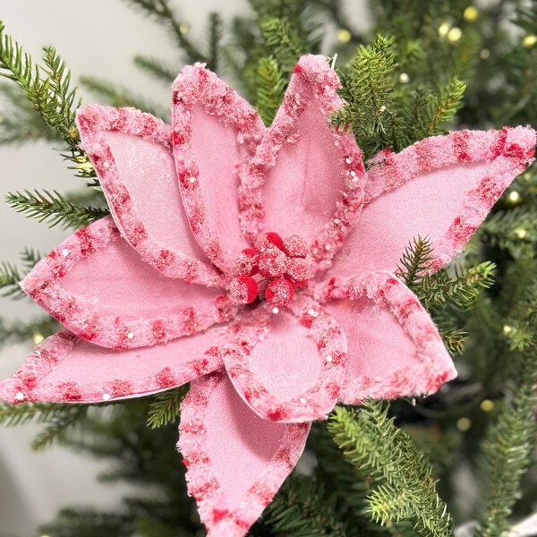 Pink Red Candy Glitter Poinsettia2