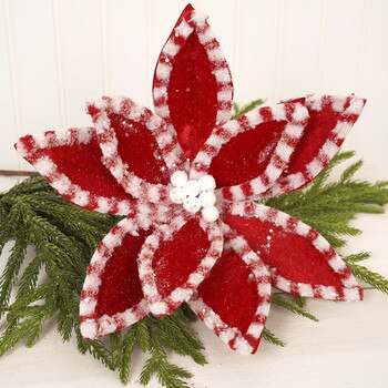 Red White Candy Glitter Poinsettia1