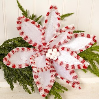 White Red Glitter Poinsettia-1