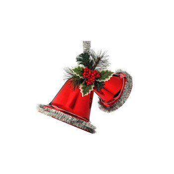 Red Silver 50S Bell With Tinsel
