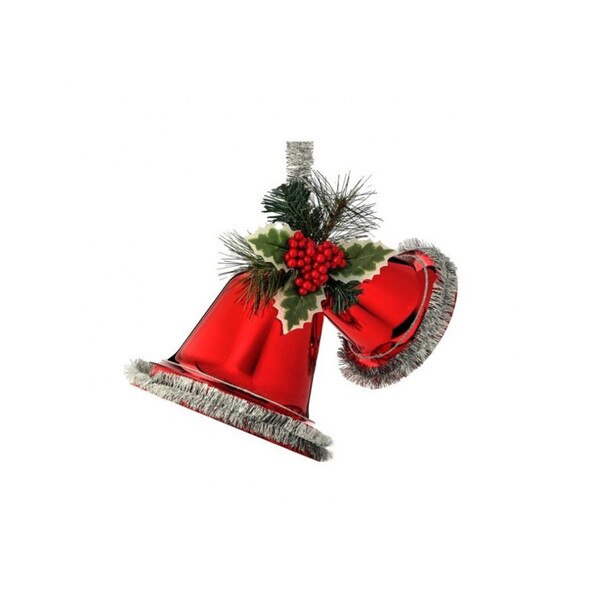 Red Silver 50S Bell With Tinsel