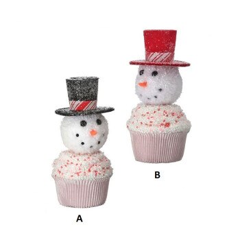 Pink Snowman Cupcake