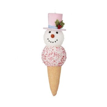 14In Snowman Ice Cream Cone Ornamen