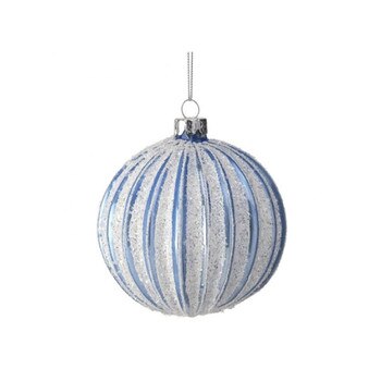 Glitter Ridged Snowball Ornament