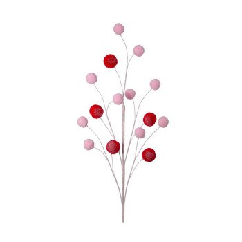 24In Pink Red Glitter Pom Pom Spray