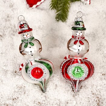 Glass Snowman Reflector Ornament-1