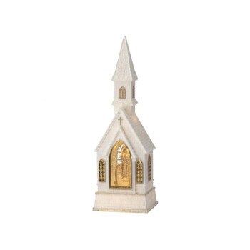 16In Led Church Water Globe