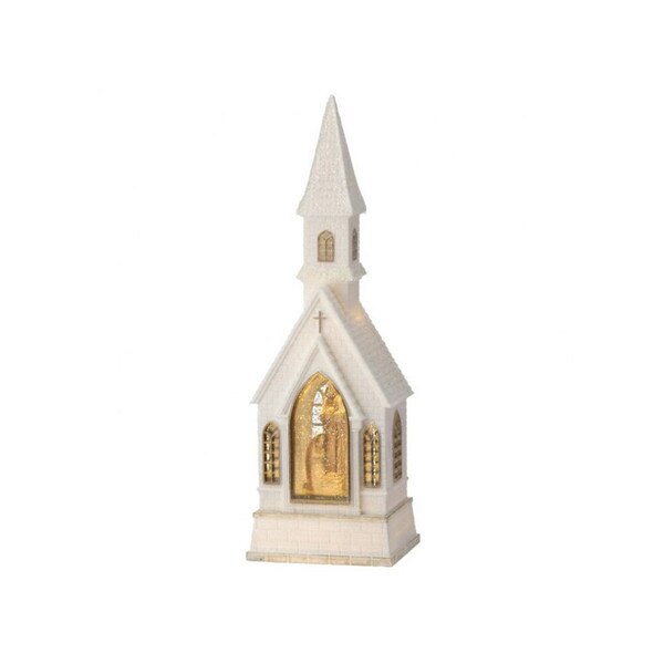 16In Led Church Water Globe