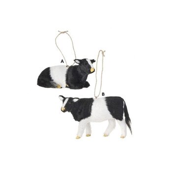 Faux Fur Cow Ornament