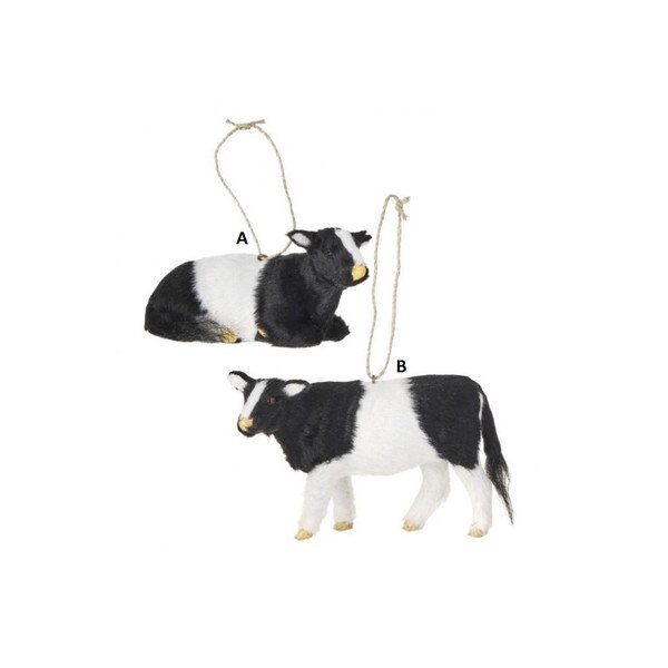 Faux Fur Cow Ornament