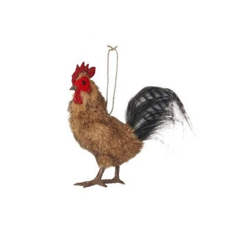 Faux Fur Rooster Ornament