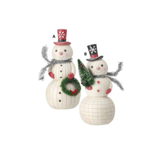 12.5In Pulp Tinsel Scarf Snowman