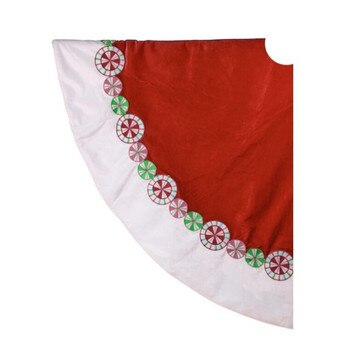64"Red Pastel Peppermint Tree Skirt
