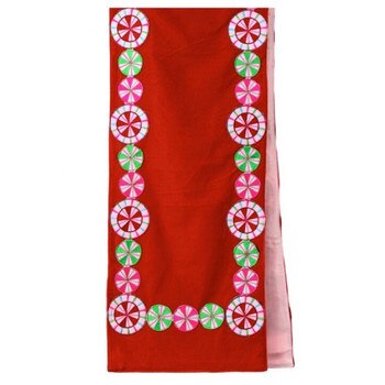 Red Pastel Peppermint Table Runner