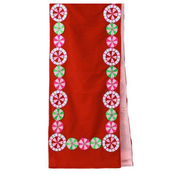 Red Pastel Peppermint Table Runner
