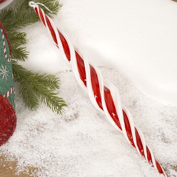Red White Glass Peppermint Finial-1